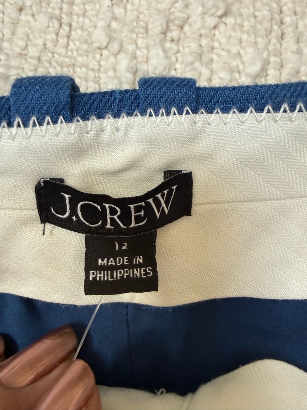 $128 J.CREW High Waisted Belted Linen Blend Pleated Shorts Blue Size 12 NWT - Picture 6 of 10